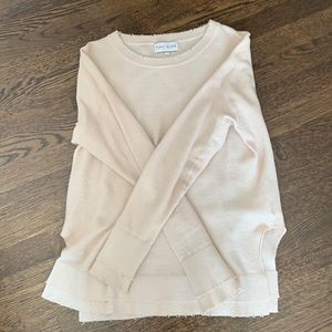 Beige cotton long sleeve sweater